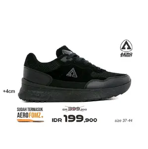 Aerostreet 37-44 ortiz hitam - sepatu sneakers / back to school