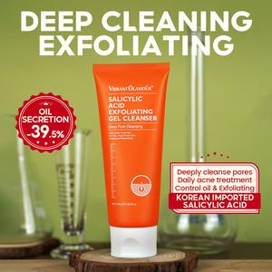 Salicylic Acid Exfoliating Gel Cleanser Gentle Cleansing,Acne Treatment,Oil Control VIBRANT GLAMOUR Brightening Soothing Face Wash for Oily & Acne-prone Skin Care100g