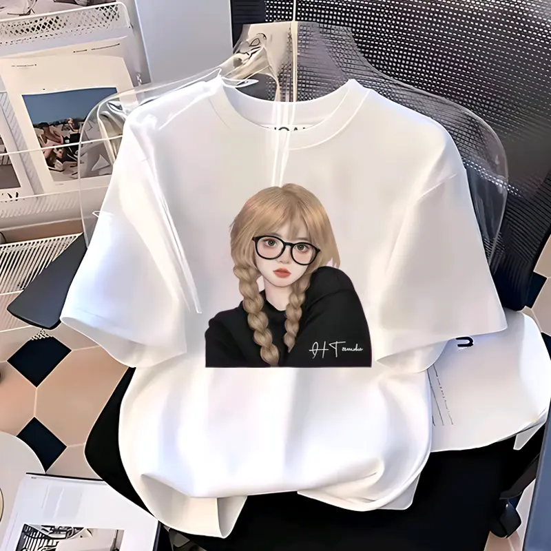 A0564   Mẫu thiết kế mới năm 2026, áo thun ngắn tay nữ in họa tiết chất lượng cao, làm từ vải cotton nguyên chất, mềm mại và thân thiện với da, phong cách Hàn Quốc, đa năng và thời trang, sản phẩm bán chạy nhất. | BigBuy360 - bigbuy360.vn