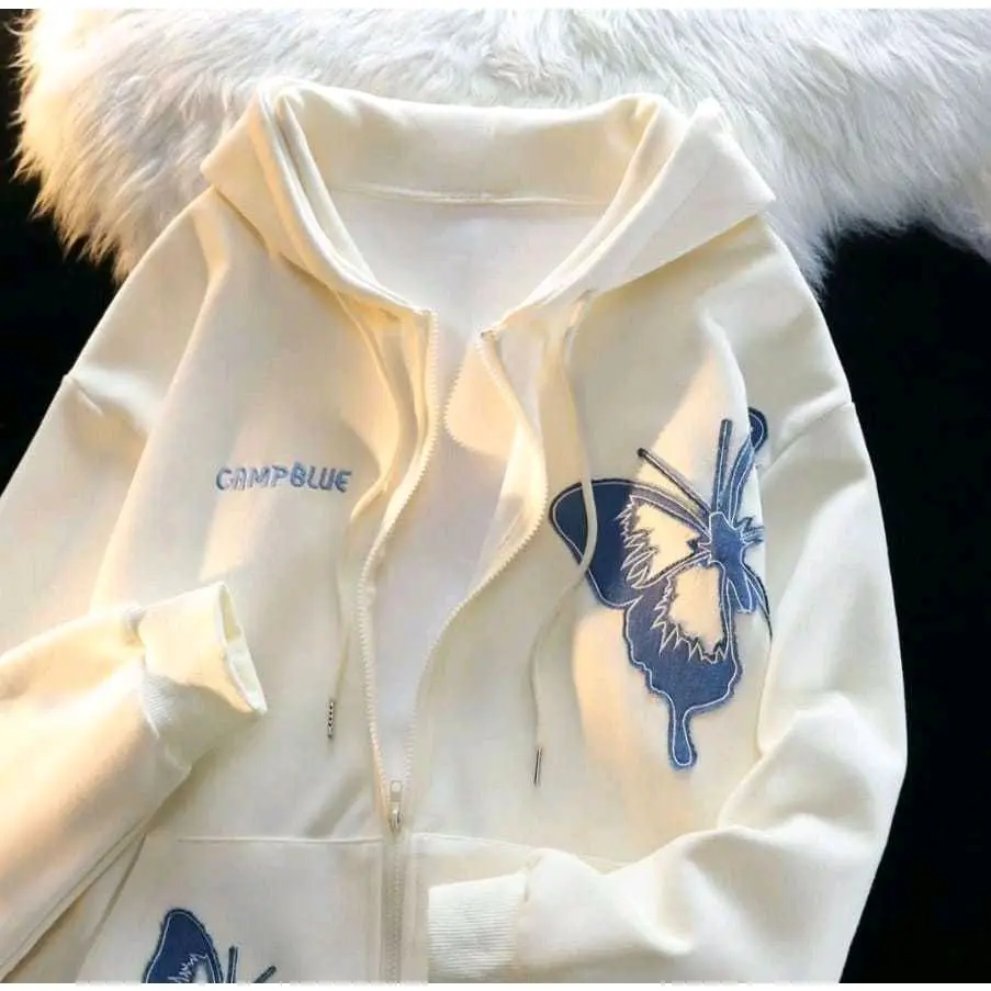 JIPPER CEMBLUE JAKET OVERSIZE WANITA-JAKET JIPPER HOODIE WANITA KOREAN STYLE TERBARU Zipper Fleece Sweater Tebal