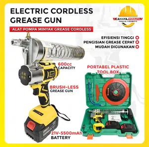 Alat Grease Semprot Listrik Electric Spray Gun 600CC 21 Volt Minyak Lit Electric Grease Gun 4.0Ah 21V Rechargeable Pompa Gemuk