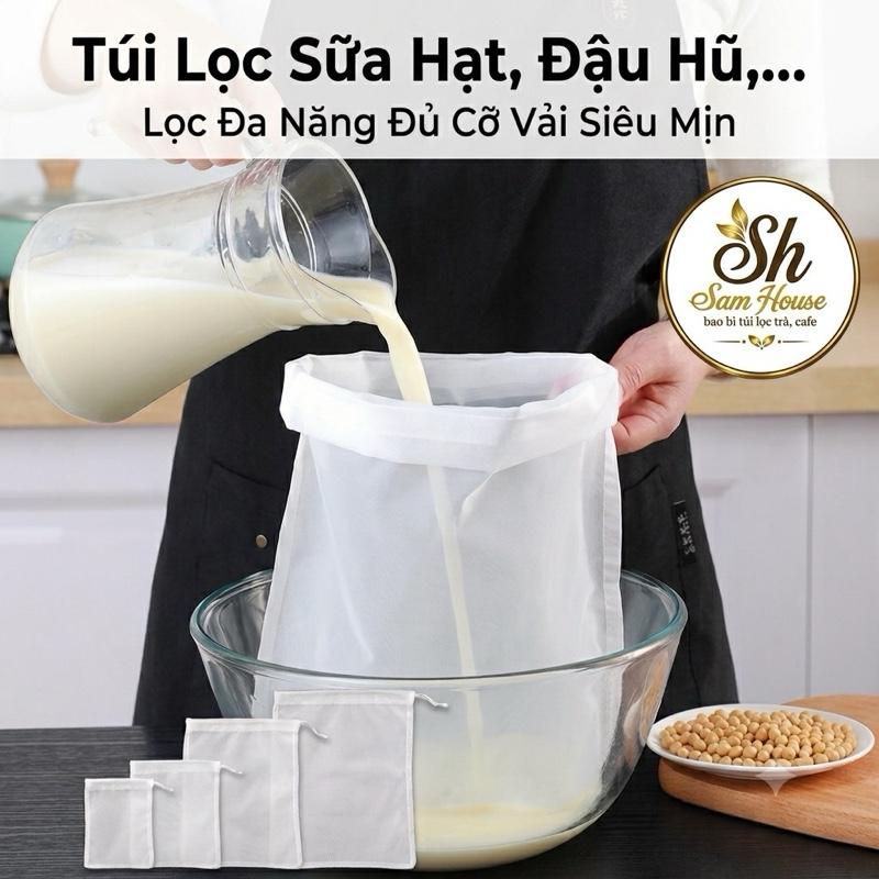 Túi lọc sữa hạt, đậu hũ, lọc trà cà phê, lọc đa năng đủ cỡ vải siêu mịn - THE…