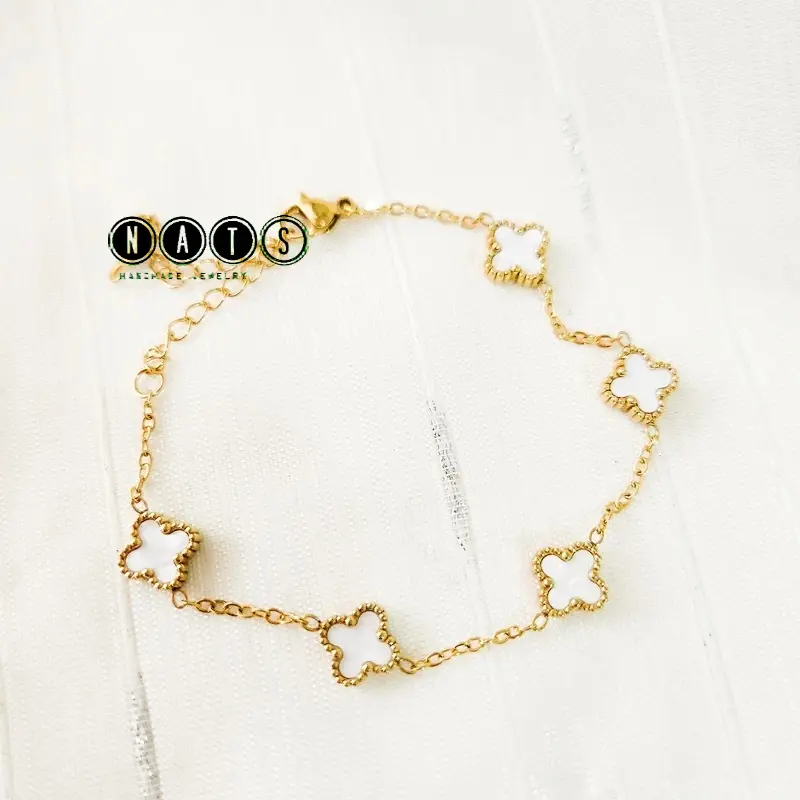 Nats Living: Gelang Tangan Clover Mini Titanium Dua Sisi 6