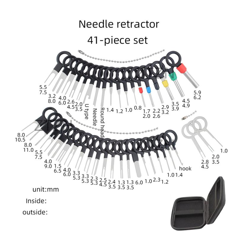 Product Introduction of 41PCS/38PCS Waterproof Bag Terminal Removal Kit Stylus Wiring Crimp Connector Pin Extractor Puller Terminal Repair Tools 40