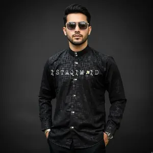 ISTAQIM - Kemko Sultan Fauzan kemeja pria lengan panjang dewasa baju taqwa muslim koko sultan embos terbaru motif pohon 2026