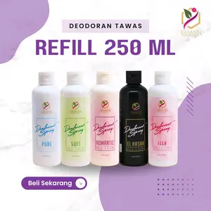 DEODORANT YASMIN 250ml Reffil BPOM Halal Herbal Non Alkohol Anti Bau Badan Organik tawas
