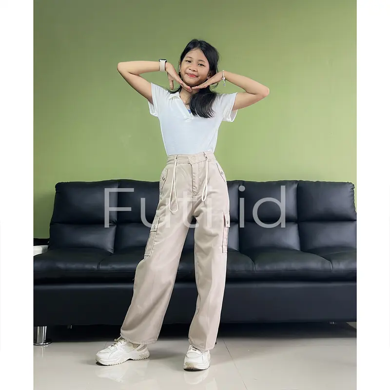 FUTI ID Keyla KidsCelana Cargo Anak Perempuan - Ukuran 10-13 Tahun - Fashion liburan 12-13 tahun 1