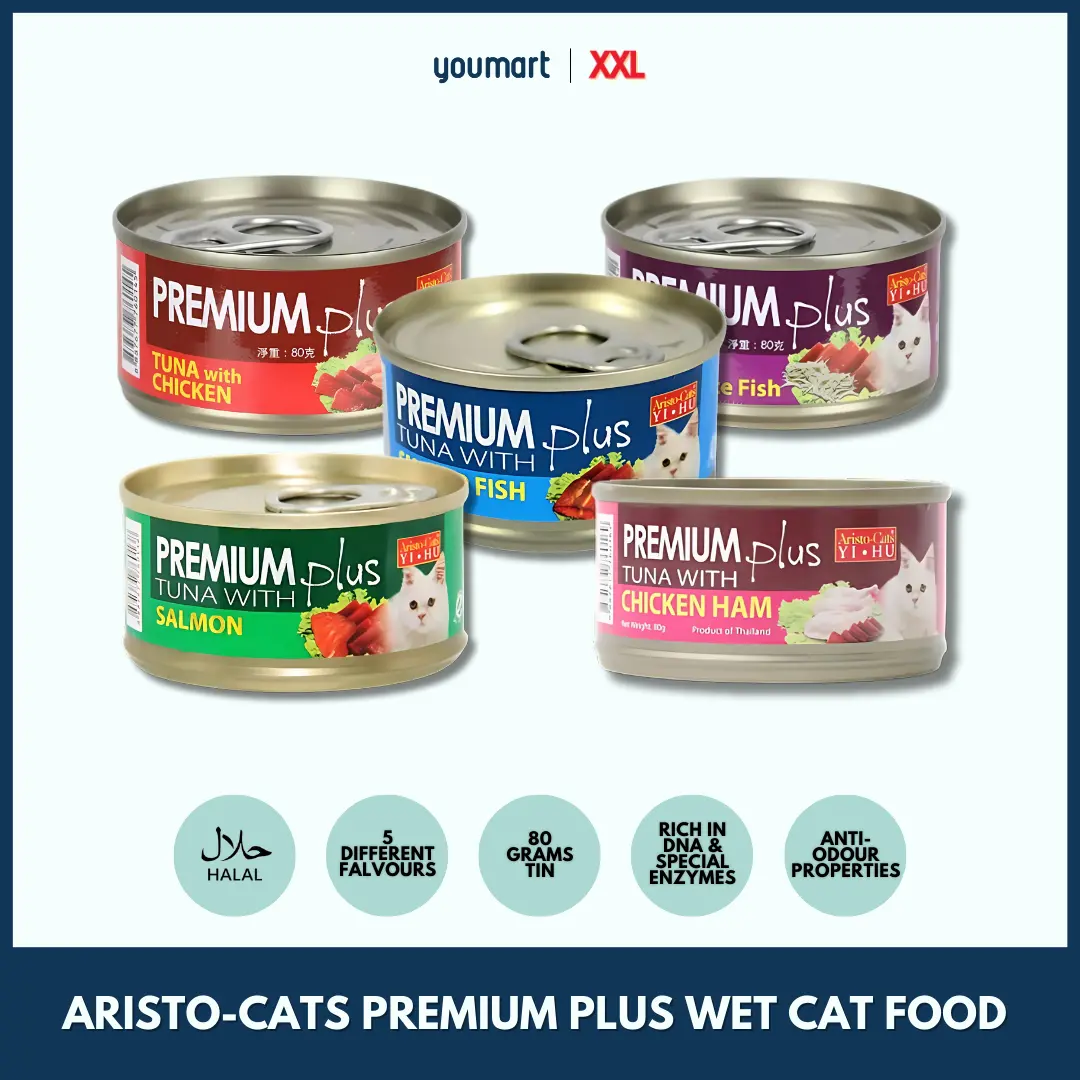 Aristo-Cats Premium Plus Wet Cat Food • Halal • 5 different flavours • by XXL Store • 5 tins bundle