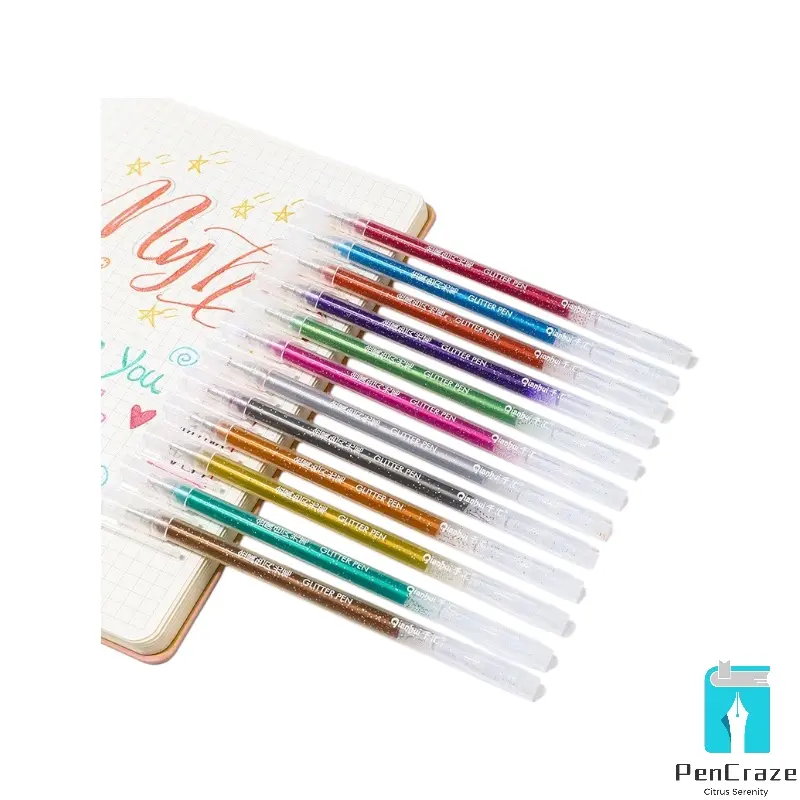 12pcs Glitter Pen Shimmering Shining Doodling Pen Glitter Metallic Colorful Gel Marker
