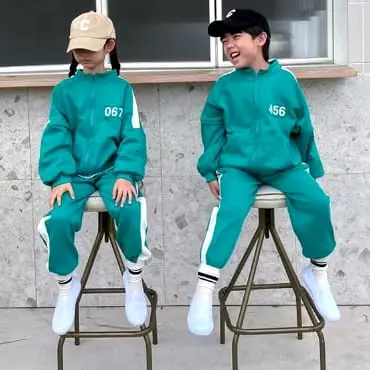 Setelan Jaket Anak Laki-laki Dan Perempuan Squait Game Sesoan 2 Viral Usia 1-12 Tahun Terbaru 2