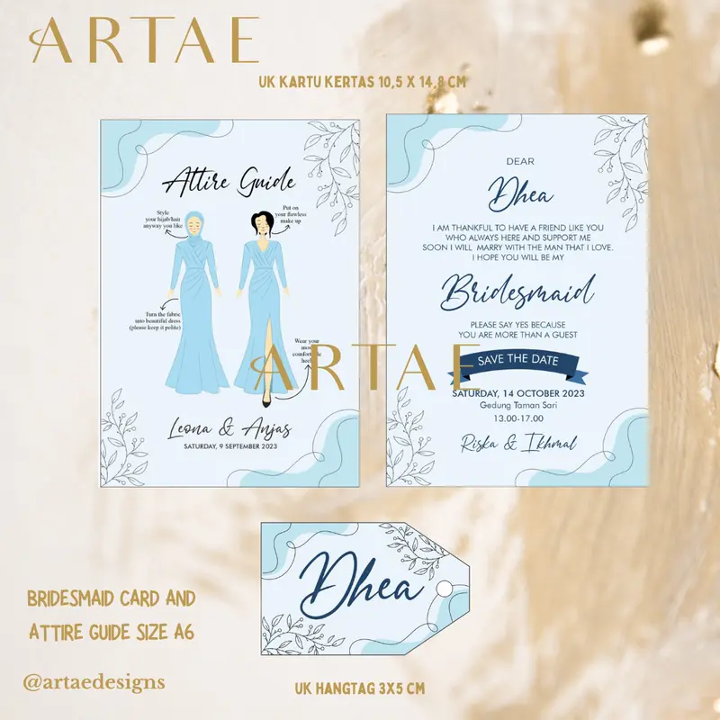 PART 2 Aesthetic Bridesmaid Card/Attire Guide/Hangtag (MINIMAL ORDER 8 PCS) 5