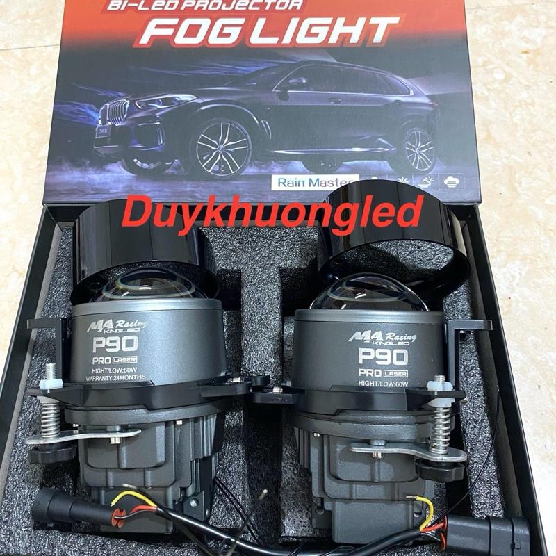 Đèn bi gầm, trợ sáng 3.0inch 3màu P90 laser chính hãng Maracing 60W có quạt (12V-24V) có pha laser