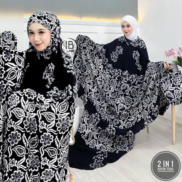 Product Introduction of Mukena Dewasa Jumbo Batik Cap Atasan Bawahan Muslim Rayon Halus Adem 2in1 5
