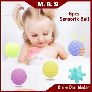 [M.B.S] Bola Silikon Sensory 6 pcs Mainan Bola Karet Mainan Pelatihan touch ball Anak Yang BaruLahir