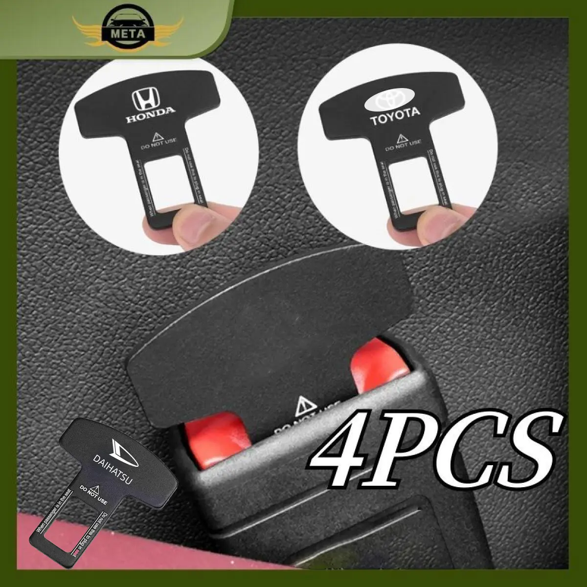 [Meta]4Pcs Colokan Seat Belt Mobil Adaptor Buzzer Stopper Tali Sabuk Keamanan Mobil Pengaman Gate Kendaraan Car