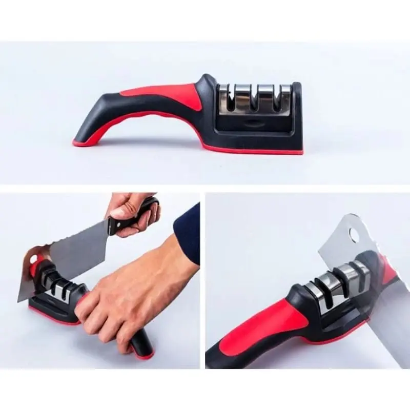 RS-168 Pengasah Pisau Dengan 3 Tahap Garis Penajam Pengasah Pisau Anti Slip 4