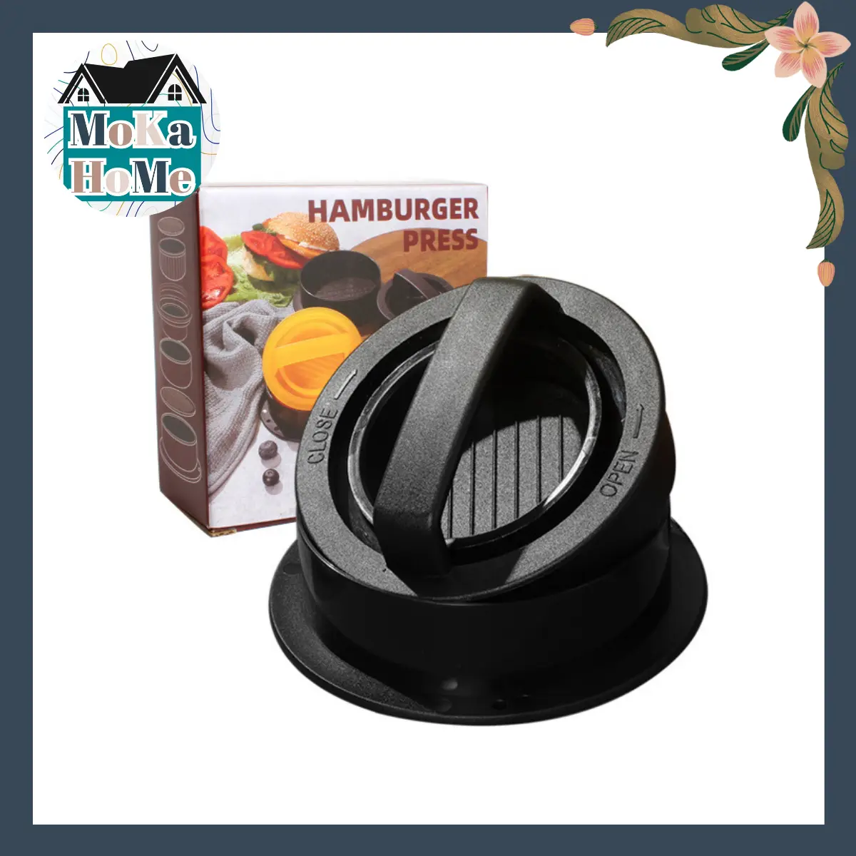MK ALAT CETAK DAGING HAMBURGER CETAKAN BURGER PRESS ROUND BEEF PATTY MAKER BBQ MOLD BUNDAR