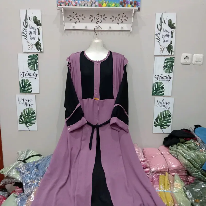2025 Difarina dress gamis crinkle double layer/gamis dewasa jumbo busui/gamis crinkle kombinasi buka pintu/gamis lebaran model terbaru Wanita Pesta muslimah rekomendasi baju melayu swaroxy vina dres marun 4