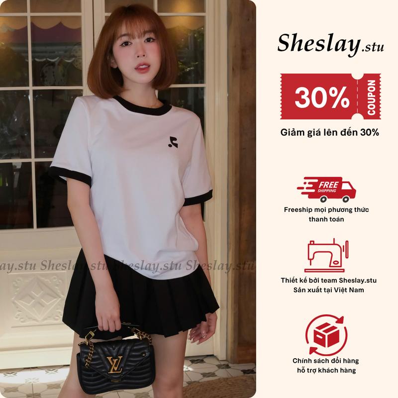  Ceri Tee - Áo Phông Nữ Form Rộng Phối Viền - Chất vải Cotton mềm mịn - 280GSM. Mặc là auto trẻ xinh chuẩn style Hàn Quốc năng động 