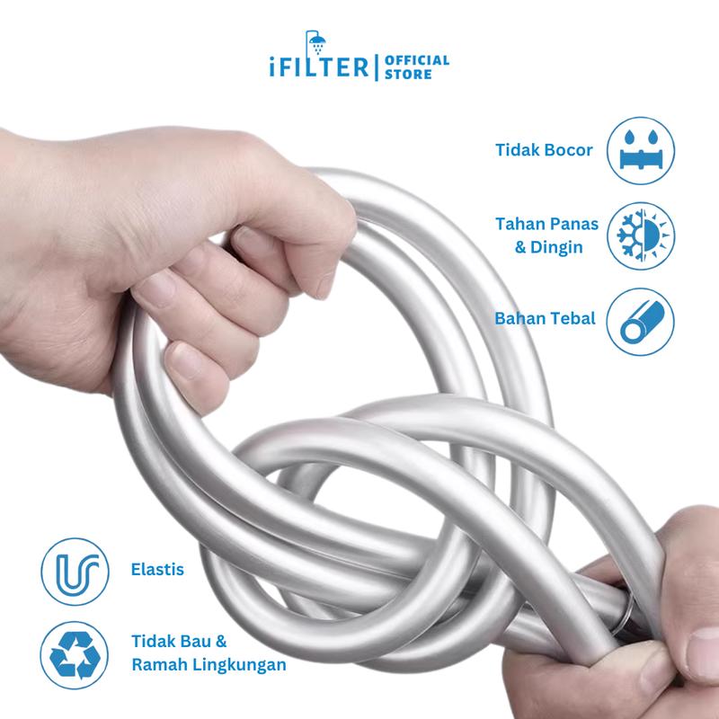 iFILTER - Selang PVC Premium 1.5m + Dudukan Shower Rotasi 120 derajat 4