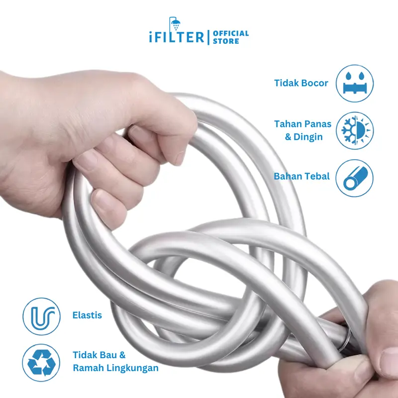 iFILTER - Selang PVC Premium 1.5m + Dudukan Shower Rotasi 120 derajat 4