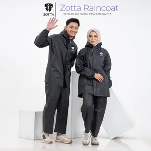 ZOTTA Jas Hujan Pria Wanita Tebal Elastis Trendi Bahan PVC Anti Rembes Cocok Untuk Naik Motor/Kegiatan Outdoor