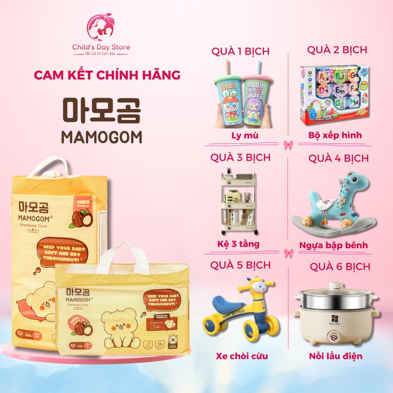 (Kèm quà) Tã/Bỉm hữu cơ MAMOGOM Premium công nghệ Hàn dán/quần đủ size - chính hãng - bản cải tiến - bỉm mỏng, nhẹ, thấm hút tốt