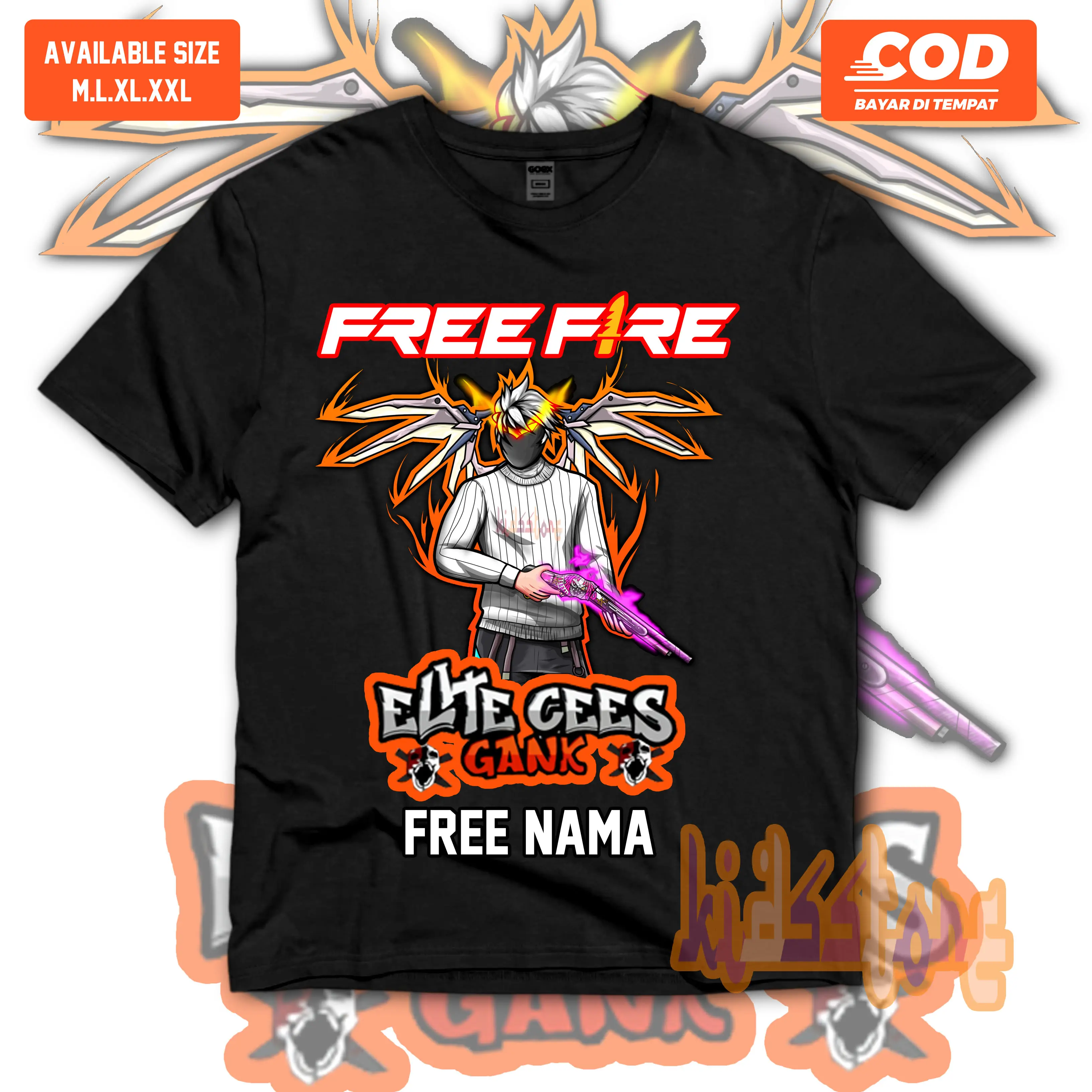 BISA COD FREE NAMA Kaos Baju Anak T-shirt Anak FF Free Firee Elite Cees Karakter Repper Reaper Sayap Pakaian anak Laki Laki Perempuan Usia 3-12 Tahun FF Free Firee Elite Cees Fahsion Anak