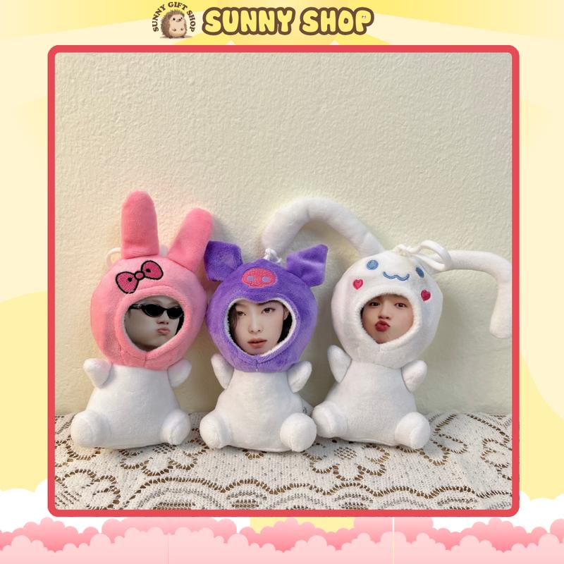 Móc khóa gấu ghép mặt nhóm Sanrio Kuromi Cinnamoroll Melody SUNNY SHOP (ẢNH THEO YÊU CẦU) , đã bao giá in ảnh, quà tặng cho nhóm bạn thân 7
