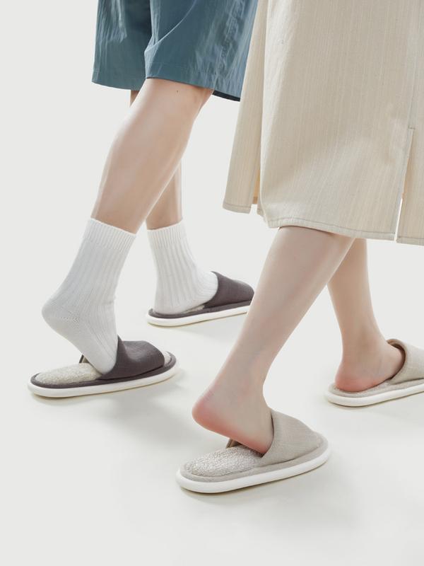 UTUNE Dép Vải Lanh, Êm Ái, Nhẹ, Phù Hợp Đi Trong Nhà, Thoáng Khí, Dùng Được Bốn Mùa