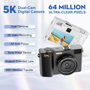 Kamera Digital Mini, Pilihan Terbaik 5K, 64MP, Zum Auto 18X, Dwi kamera, Kamera CCD Digital Retro, Serba guna, VCR 128G, Kamera Kecantikan