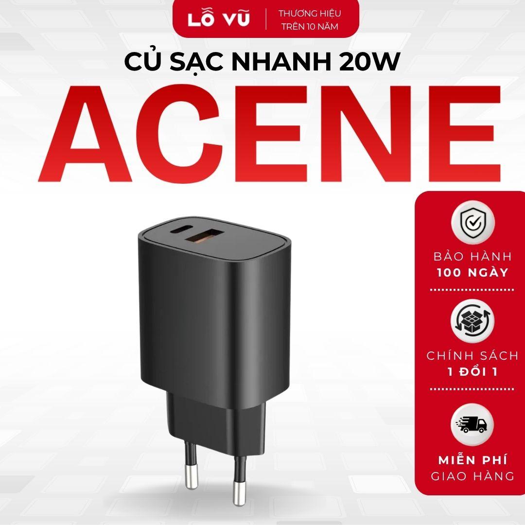 Combo Củ sạc nhanh 20W - 1C1A - Acenew + Cáp sạc C to L JAPI - Trắng