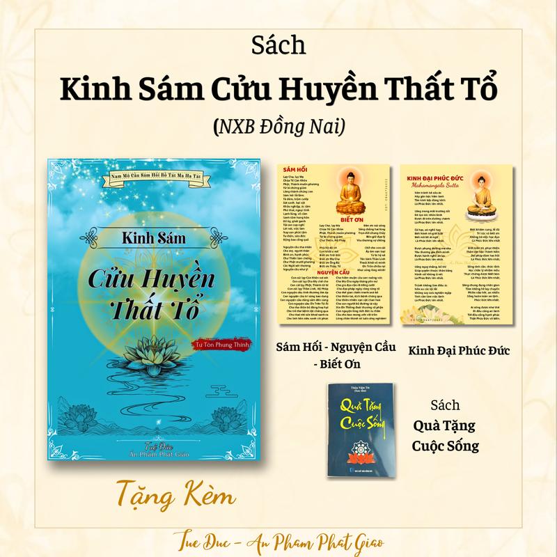 Sách - Kinh Sám Cửu Huyền Thất Tổ - Khổ A4 - Tặng Kèm Tờ Sám Hối Biết Ơn Nguyện Cầu, Kinh Đại Phúc Đức - Sách Quà Tặng Cuộc Sống