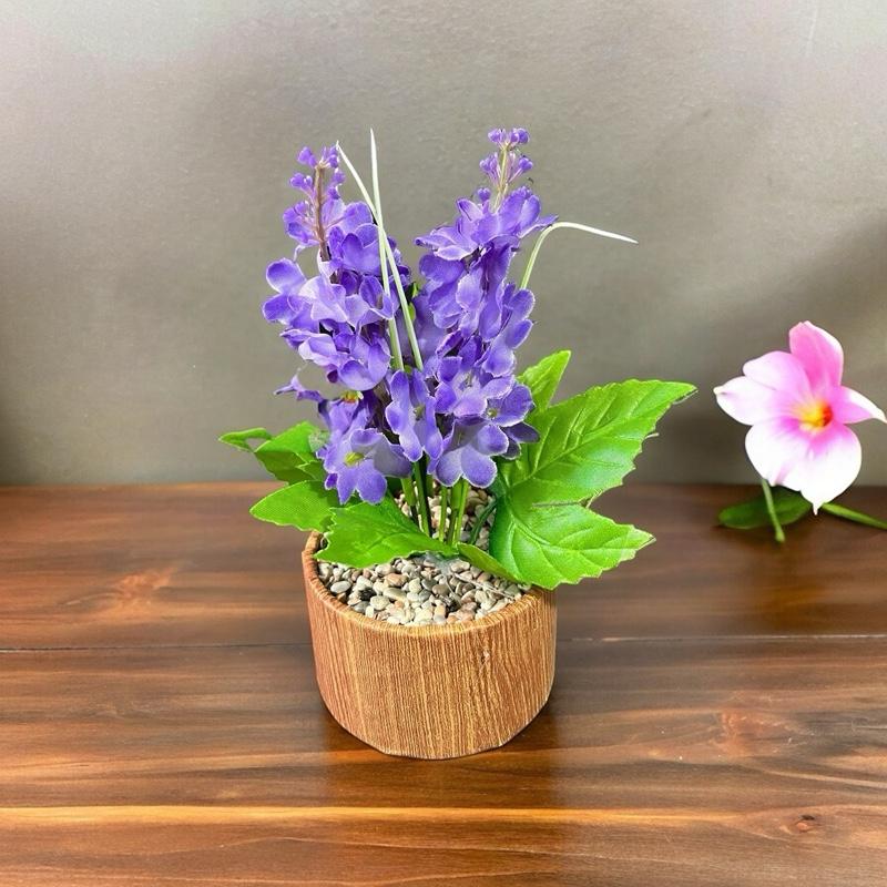 Paket 3pcs bunga lavender artificial dengan vas aesthetic 1