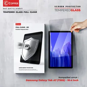COPPER TG FULL CLEAR Tablet Kompatible Untuk - Samsung Tab A7 10,4 2020 (T505) - Tempered Glass Anti Gores Layar Tablet Full Clear Premium