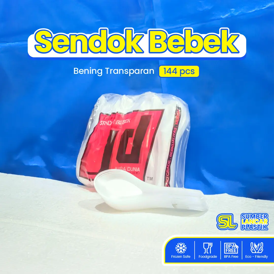 JD Sendok Bebek [ISI 144] Bahan Premium Tebal | Sendok Makan Plastik Catering | Sendok Soup Plastik