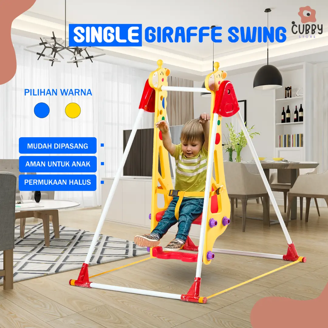 Ayunan Anak Satu Tempat Duduk Giraffe Swing 30226 Dengan Rangka Stainless Yang Aman dan Stabil