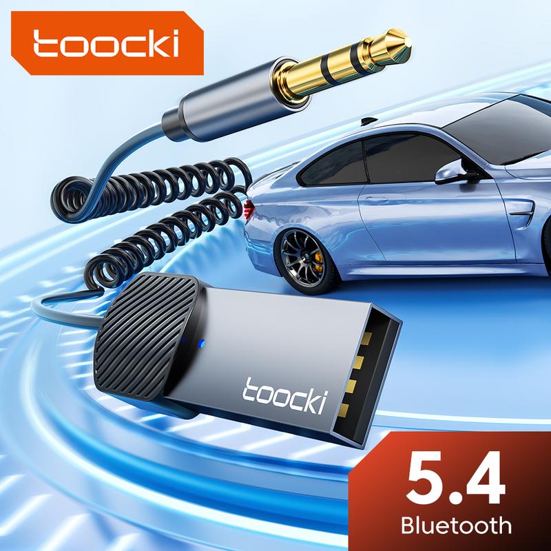 Bộ Chuyển Đổi Aux Bluetooth, Toocki, Cổng USB Sang Giắc Cắm 3.5Mm, Âm Nhạc Âm Thanh Xe Hơi, Mic, Bluetooth 5.4, Bộ Rảnh Tay, Tương Thích Với Bộ Phát Bluetooth Trên Ô Tô