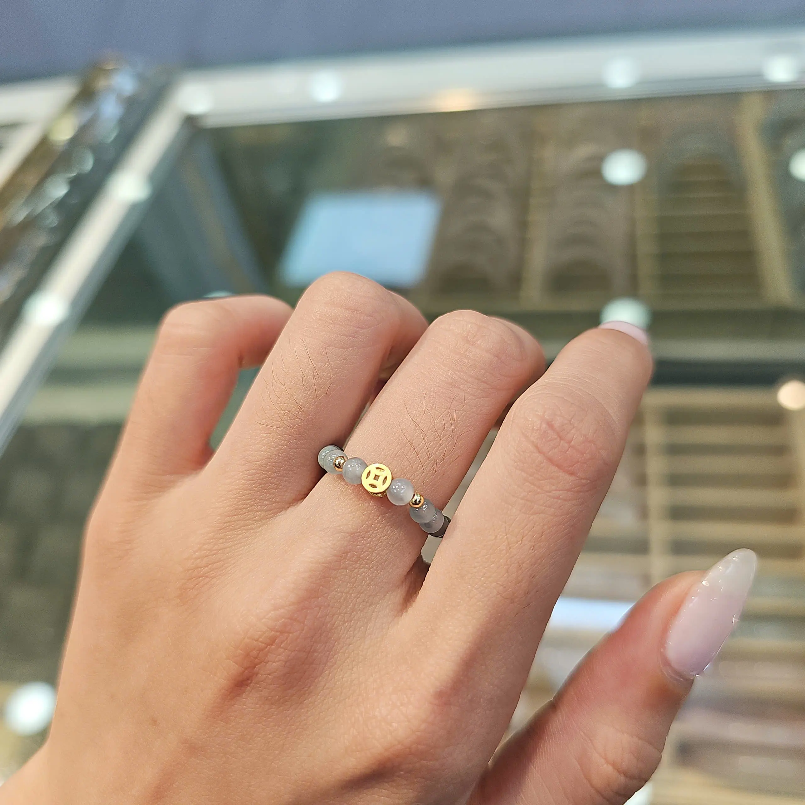 QMJ JEWELRY - N883 Nhẫn KT MẠ VÀ.NG ĐÁ PHỈ THÚY 2,5 LI ĐƠN GIẢN | BigBuy360 - bigbuy360.vn