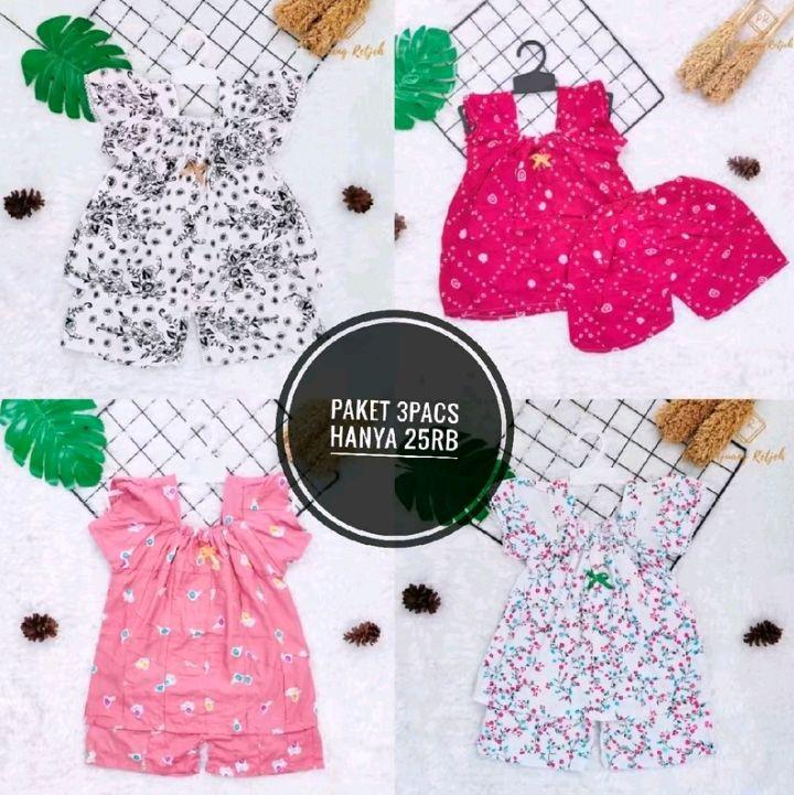 OBRAL 3 PCS ONE SET ANAK UMUR 1-3 TAHUN RAYON VISCOSE // SETELAN ANAK TERLARIS RANDOM 4