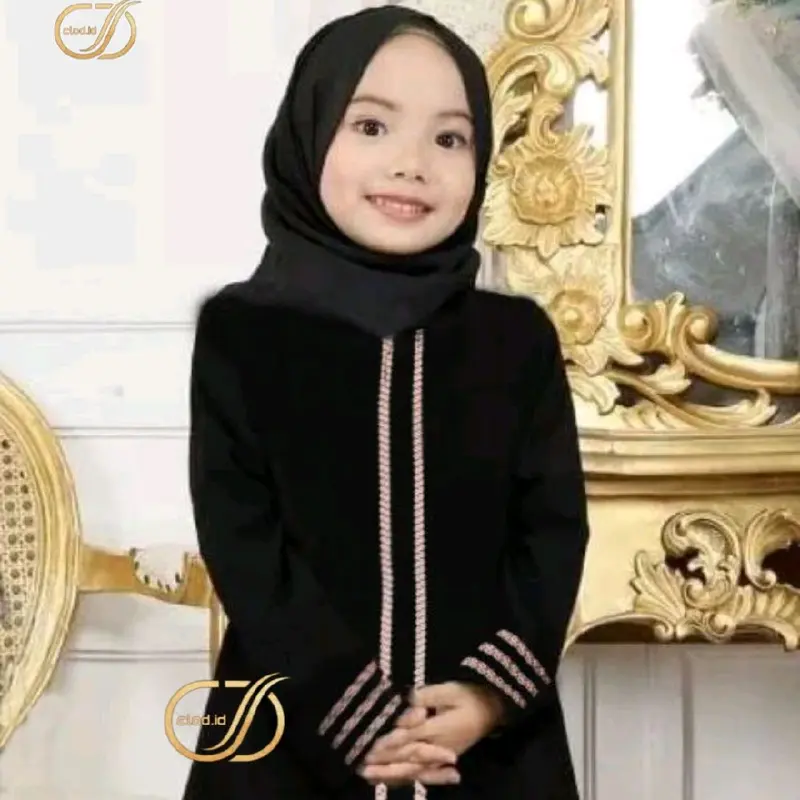 Abaya marocain gamis anak wanita terbaru Dress Muslim Syari Airflow Baju Panjang Lebaran Cewek 3