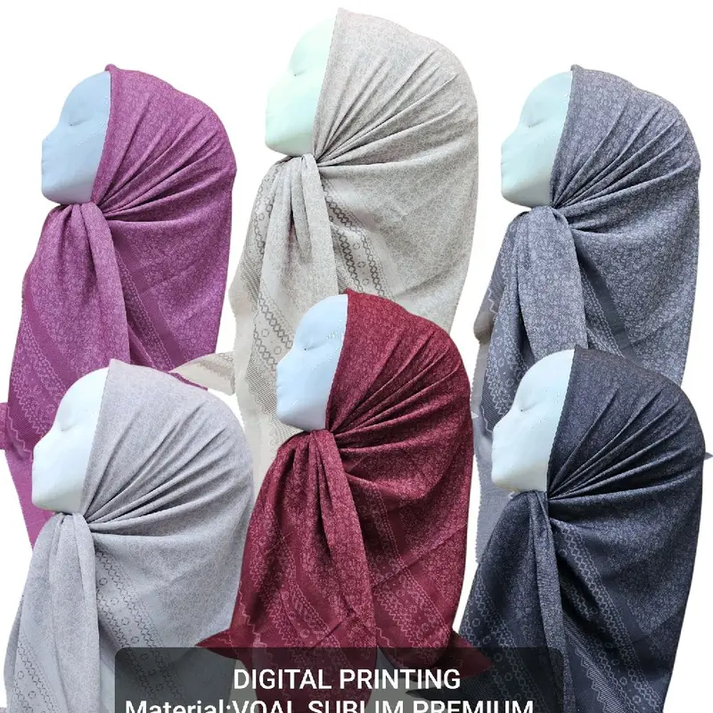 (08 S / 12 N)Jilbab Voal Motif lasercut,Hijab Voal Lasercut Muslim Square Segi Empat 1