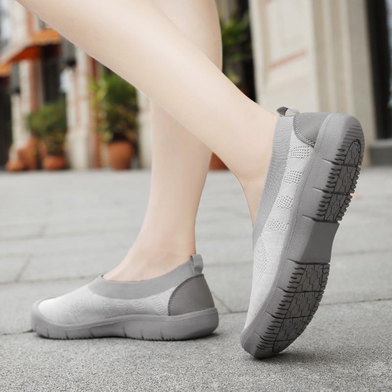 Fashion Wanita Slip-On Flat Nyaman Wanita Sepatu Lari Casual Shoes Sneakers Olahraga 3