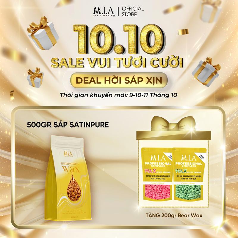 SATINPURE WAX - [ Tặng 200GR BEARWAX ] 500gr Sáp Wax Lông Chuyên Biệt Dành Cho Da Nhạy Cảm & Vùng Nhạy Cảm, Wax Lông Nách, Wax Bi, Wax Lông Tay, Lông Chân, Wax Toàn Thân - MIA WAXING