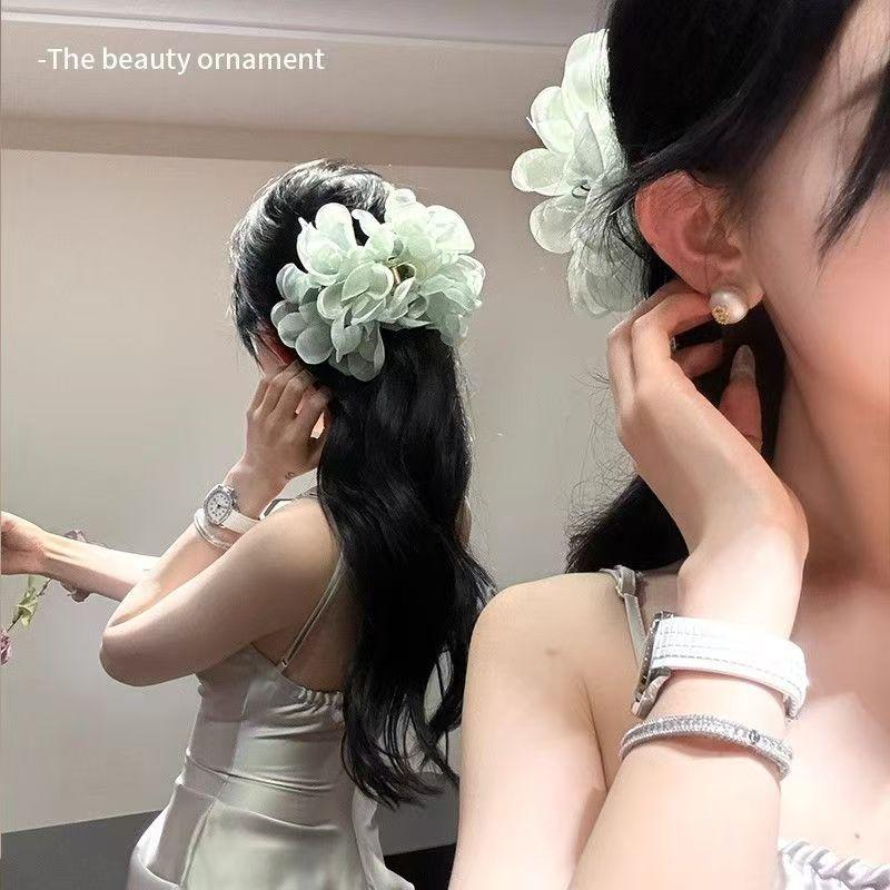 Kẹp Tóc Nơ Ngoại Cỡ Kẹp Tóc, Dành Cho Nữ, Cảm Giác Cao Cấp, Kẹp Cá Mập Ở Phía Sau Đầu, Thiết Kế Tay Cầm Bong Bóng Đám Mây 9