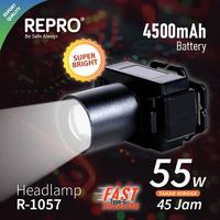 Gambar REPRO Senter Kepala R-1057 - Headlamp 4500mAh Fast Charging Baterai Usb - Cahaya Putih 55W - Adjustable 90° - Super Terang untuk Berkemah & Hiking Charger dari Repro LED Kota Administrasi Jakarta Utara 2 Tokopedia