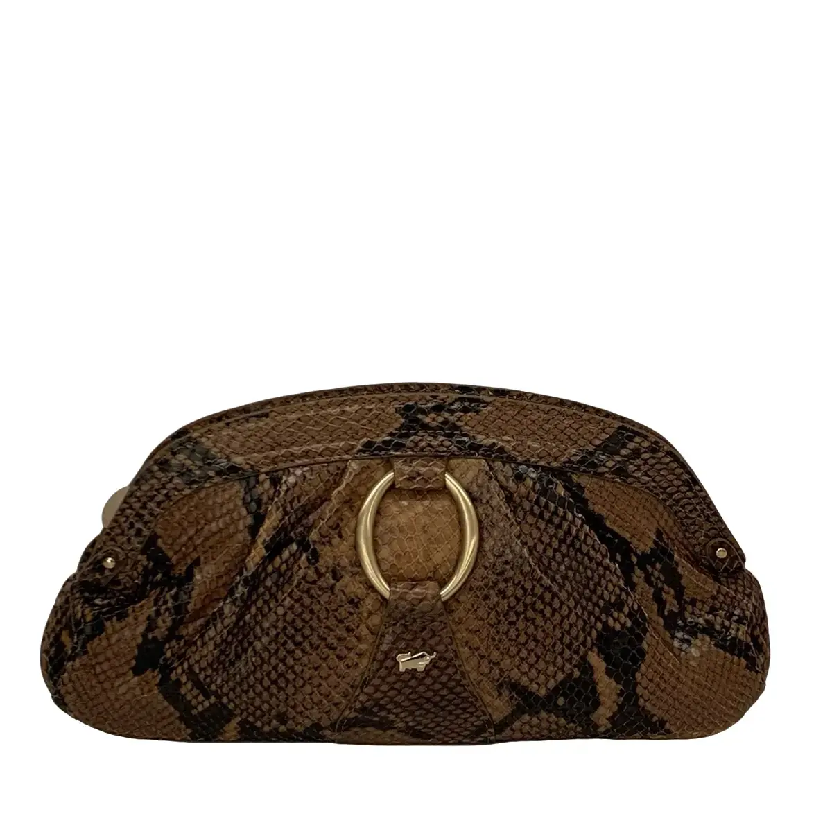 (Preowned-C1593) Braun Buffel Python Clutch