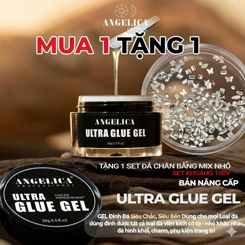 Tổng Hợp GEL Đính Đá Nhiều Công Năng ANGELICA - Siêu Tiện Lợi - Cần Đèn Hơ Gel Women Nữ Sơn Gel tuýp