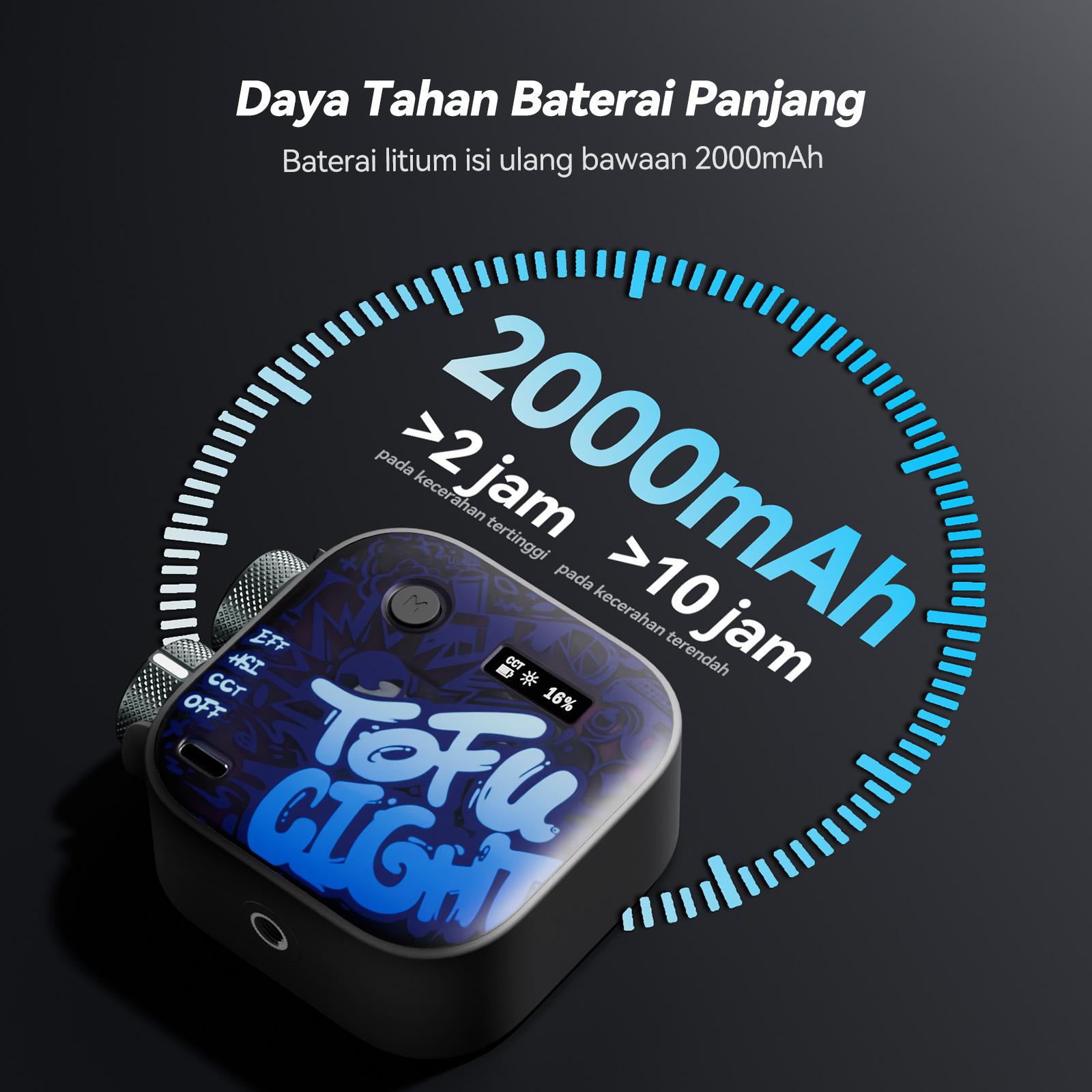 PHOTOOLEX Black Warrior Tofu Light – Lampu LED Kamera Portable RGB 2500–9900K 2000mAh 360° Full Color dengan 21 Efek Cahaya untuk Konten Kreator, Fotografi & Ponsel PHOTOOLEX Black Warrior Tofu Light – Lampu LED Kamera Portable RGB 2500–9900K 2000mAh 360° Full Color dengan 21 Efek Cahaya untuk Konten Kreator, Fotografi & Ponsel