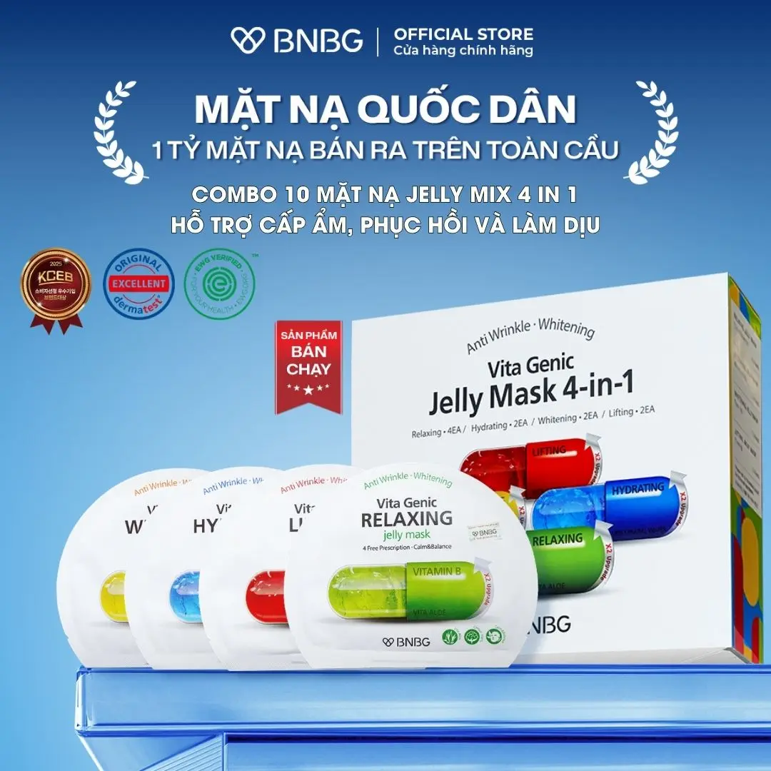 (KOL.) Combo 10 Mặt Nạ BNBG Mix Hỗ Trợ Phục Hồi Da BNBG Vita Genic Jelly Mask 30ml